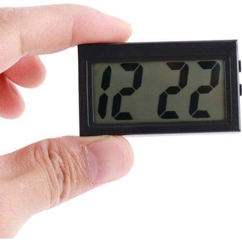 Interior Car Auto Dashboard Desk Digital Clock LCD Screen Self-Adhesive Bracket Car Clock Plastic Mini Time Clock With Battery