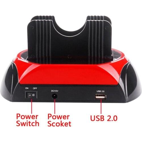HDD Docking Station Dual Internal Hard Disk Drive Docking Station HDD Case HDD Enclosure for 2.5 Inch 3.5 Inch SATA to USB 2.0