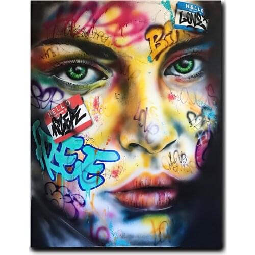 Abstract Woman Face Canvas Paintings on the Wall Posters and Prints Modern Body Graffiti Art Pictures Home Decoration Cuadros