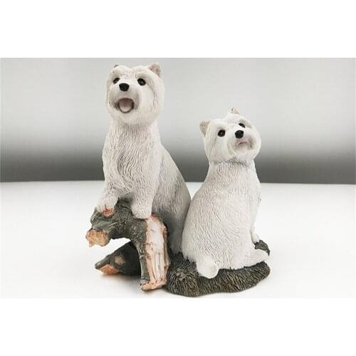 JJM West Highland White Terrier Dog Pet Figure Collector Canidae Animal Toy Gfit Car Decoration Crafts Souvenirs Simple Modern