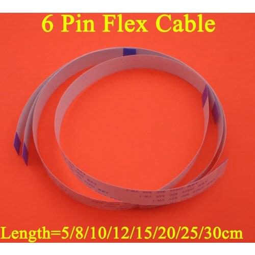 2PCS 6pin 6P Flat flexible cable FFC FPC LCD cable 0.5mm 1.0mm pitch Type A B Length 50mm 100mm 120mm 150mm 200mm 250mm 300mm