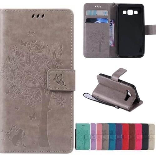 Leather case for coque Samsung Galaxy A3 2015 A300 A300F Case Cover for coque Samsung A3 Tree Mobile Phone bags+card holder