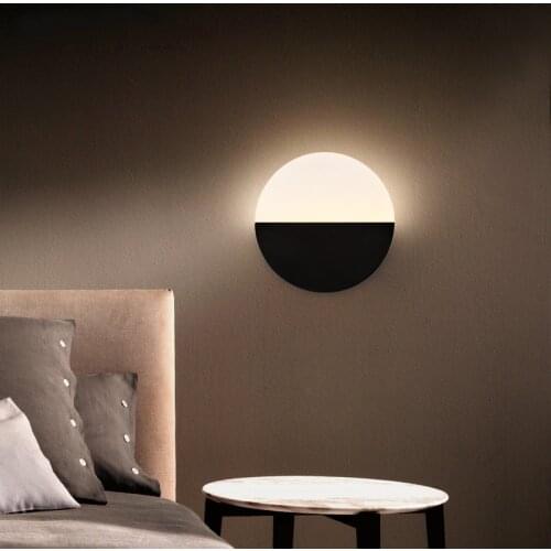 Round LED Wall Lamp For Bedroom Bedside Living Room Aisle Corridor Stairs Modern Indoor Sconce Home Decorative Light Fixture