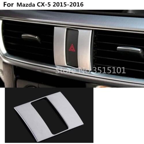 Car cover ABS chrome Parking Warning light outlet conditioning vent air trim frame lamp molding 1pcs For Mazda CX-5 2015 2016