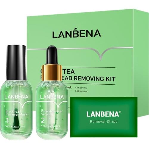 LANBENA Blackhead Remover Face Serum Shrinking Pore Acne Treatment Deep Cleaning Smoothing Firming Essence Beauty Set Skin Care
