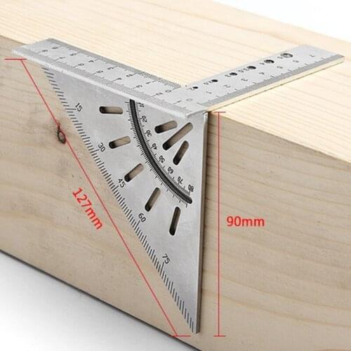 Multifunctional Squre Ruler Triangle Ruler Right Angle Marking and Paralle Lines Indicating for Wood Carving Work P15F