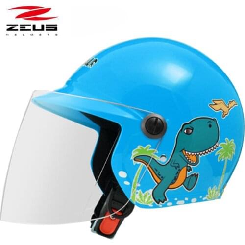 ABS childs dinosaur motorcycle Helmet ZEUS 201 children scooter motorbiake motorcross helmets red pink blue silver color
