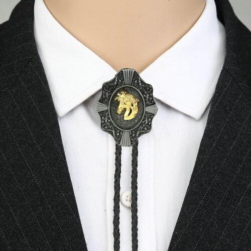 Western cowboy zinc alloy male and female couple animal bow tie gift