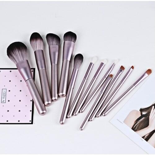 12 Pcs Makeup Brush Suit Contour Powder Foundation Eye Blush Eyebrow Shadow New Lips Make Up Tool Makeup Brush With Bag