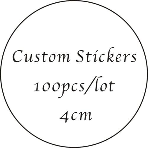 100PCS/Lot 4cm White Custom Stickers Logo Transparent Personalized Labels Kraft Customized Logos Sticker Wedding Baptism
