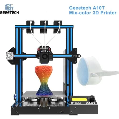 Geeetech A10T Desktop 3D Printer Fast Assembly Support Mix-Color Printing with GT2560 Control Board 220*220*250mm