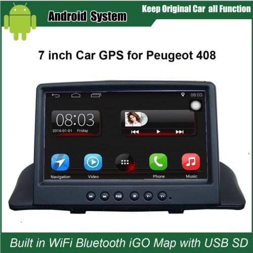 Android 7.1 Upgraded Original Car Radio Player Suit to Peugeot 408 Car Video Player Built in WiFi GPS Navigation Bluetooth