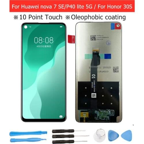 Original for Huawei Nova 7 SE/ Honor 30S/ P40 Lite 5G LCD Display Touch Screen Digitizer Assembly Display Repair Parts