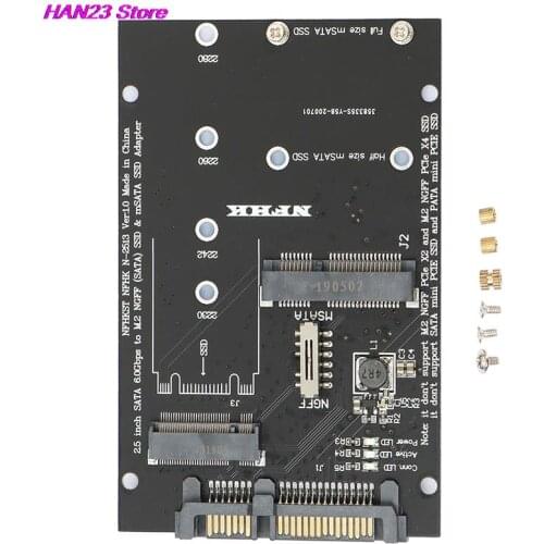 New M.2 NGFF MSATA SSD to SATA 3.0 Adapter 2 in 1 Converter Card for PC Laptop