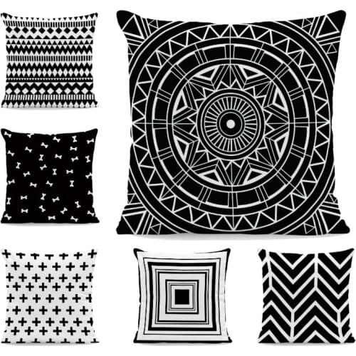 Glamorous Dream Pillow Black Rhombus Wave Heart Shape Geometric Pillow Office Super Soft 43*43Cm Decoration Sofa Cushion Cover