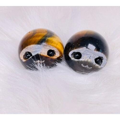 Natural Tigers Eye Gem Hedgehog Specimens Home Decor