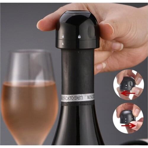 Silicone Sealed Champagne Stopper 1Pc Vacuum Red Wine Bottle Cap Stopper Vacuum Sealer Wine Stopper Fresh Wine Keeper Kitchen Ba