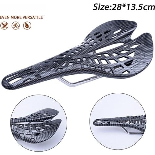 Carbon Fiber Texture + Steel Mountain Road Riding Hollow Saddle Bicycle Parts Cycling Equipment Bike Seats Cover