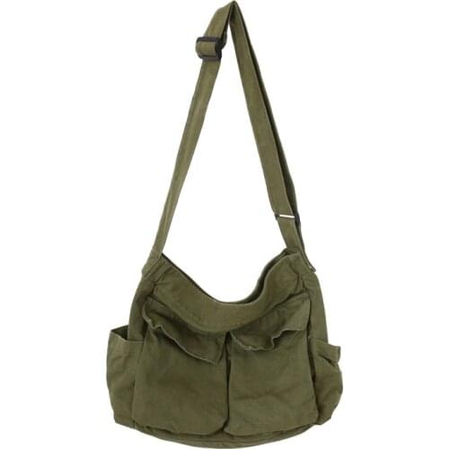 Large Capacity Canvas Shoulder Bags Solid Soft Denim Leisure Or Travel Bag for Women Fashion Fatchels Winter Package 2020
