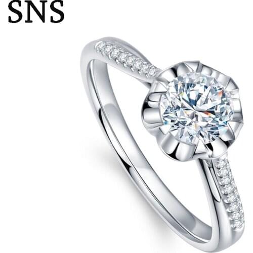 Luxury Natural 0.3ct Round Cut Diamond Real Engagement Halo Ring Solitaire with Accents 14K White Gold Free Shipping For Women