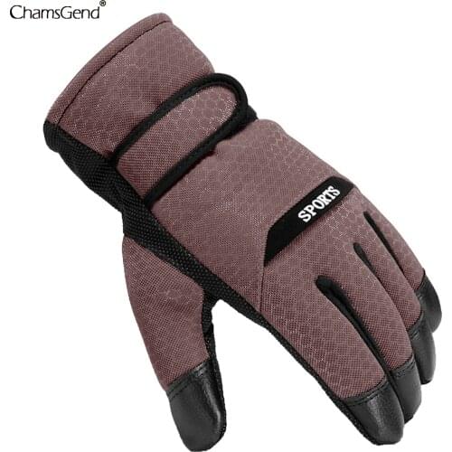 Winter Ski Mens Gloves Women Cycling Touch Screen Waterproof Splash-proof Windproof Fashion Solid Warm Gloves Ladies Non-slip