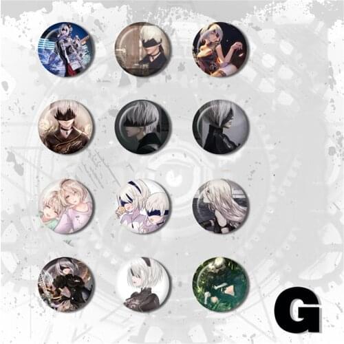 ZXFJXR Game NieR Automata DLC version YoRHa No. 2 Type B 2B Backpack Badge Brooch Stemma Wapenschild Brooch Badges