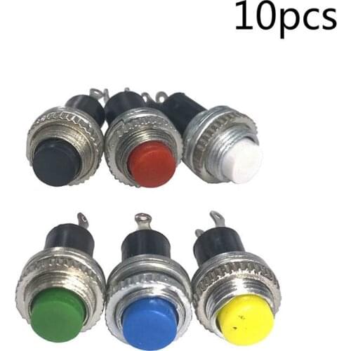 10 pcs/lot DS-314 10 MM 250V 0.5A Push Button Switch Reset Switch Bouton Poussoir Metal Interrupteur Micro Switch