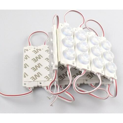 100pcs 3w LED Module DC12v 24V 3 led Injection Diffuse Reflection Side Lighting Module Source LED Sign Backlight Advertise Light