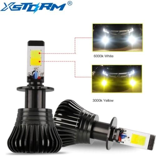 2Pcs H7 Led H1 H3 H8 H11 9005 HB3 9006 HB4 Led Bulb H27 880 881 Dual Color 2800LM Car Fog Lights DRL Lamp Auto 12V - 24V 6000K