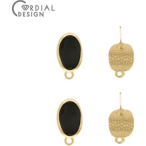 Cordial Design 100Pcs 9*17MM Jewelry Accessories/Earring Stud/Hand Made/Paint Effect/Oval Shape/DIY/Jewelry Findings & Component