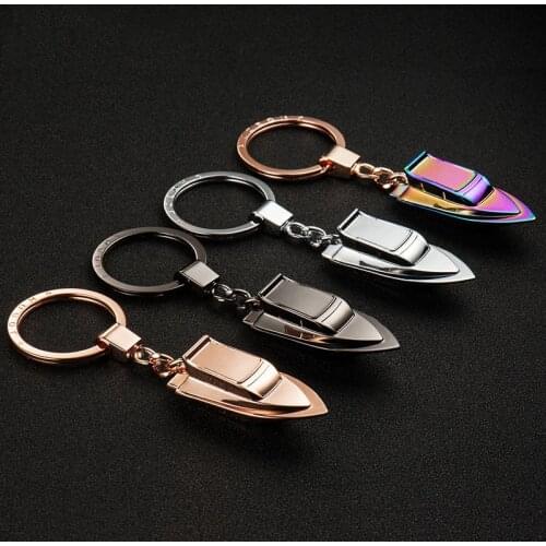Auto Boat Model Keychain with Led Light Upscale Car Keyring Gifts for Abarth Audi Cadillac Daihatsu Dodge Fiat Ferrari Jaguar MG