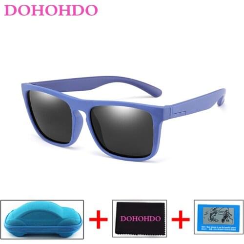 DOHOHDO Cute Square Baby Polarized Sunglasses Kids Child Girls Boys Sport Goggles TR90 Sun Glasses Shades Infant Oculos With Box