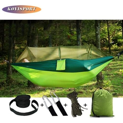 Nylon 210T Double Person Travel Outdoor Camping Tent Hanging Hammock With Mosquito Net
