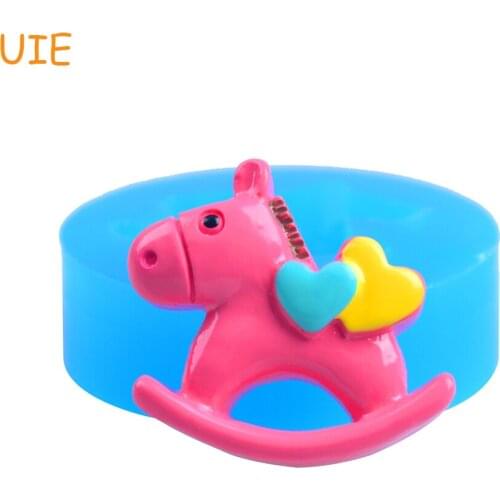 DYL294U 22.7mm Rocking Horse Silicone Mould - Animal Mold Fondant, Miniature Food Mold, Cookie Mold, Resin Mold