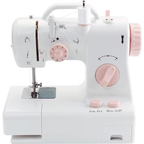 Mini Sewing Machine Built-in Light Mending Machine Dual Speed Double Thread Stitching Electric Sewing Machine with Foot Pedal