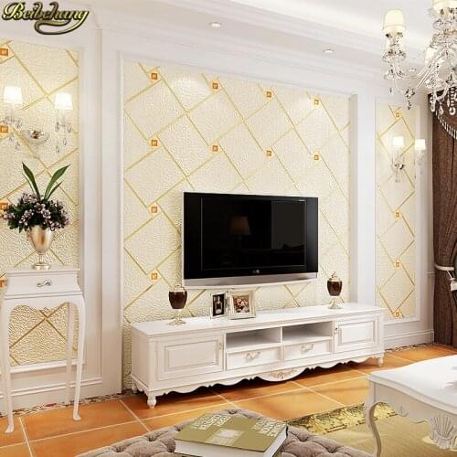 Beibehang European geometric square grid Wallpaper for Wall Bedroom living room decoration 3d flooring wall papers home decor