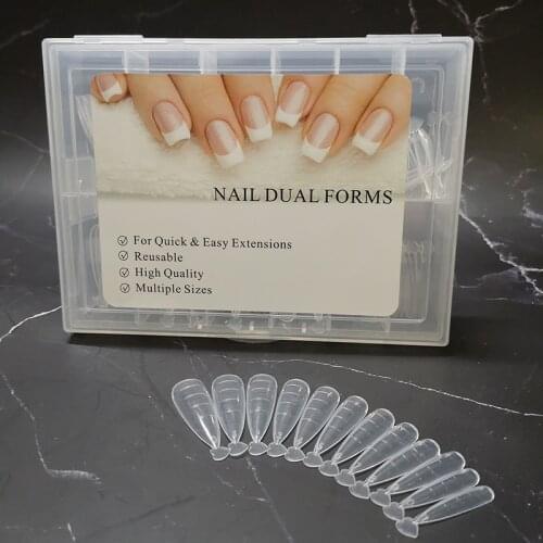 Nail Art Extension Tips Mold 12 Sizes Poly Acrylic UV Gel Nails Dual Forms Easy Quick Building Lengthen Fingernail Tips Tools