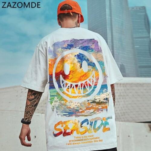 ZAZOMDE Hip Hop Punk T Shirt Man Harajuku Rock T-shirt Funny Male Casual 2021 Summer Oversized Tshirt Streetwear White Top Tees