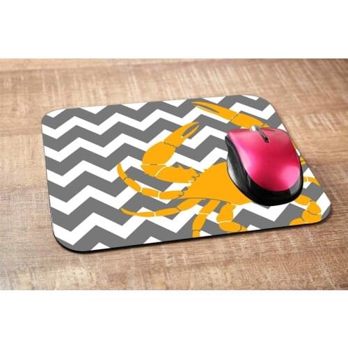 Crab Rectangle Gaming Mousepad Yellow Grey Mouse Pad Mouse Mat For Computer Desk Laptop Office