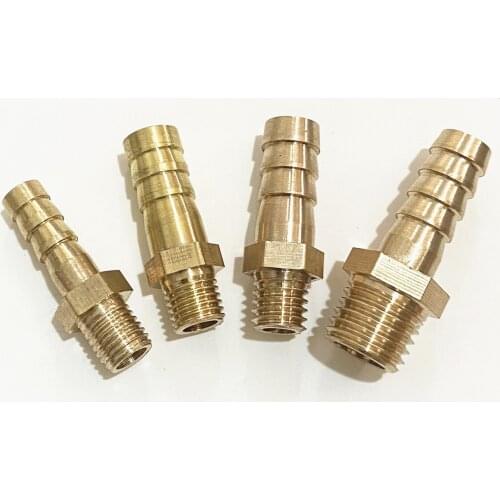 M8 M10 M12 Metric Male Thread x 6/8/10mm OD Hose Barb Brass Barbed Pipe Fitting Connector Coupler Adapter