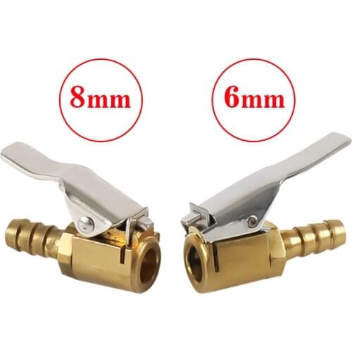 Copper Auto Air Pump Chuck Clip Car Truck Tyre Tire Inflator Valve Connector Car Accessories 6mm 8mm Clamp