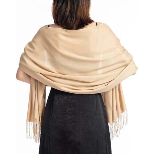 Fashion Long Imitation Cashmere Ring Neck Scarf Womens bandana Headscarf Winter Thick Tassel Party Cloak Warm Shawl Hhijab Q61