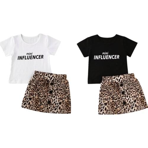 New Summer Toddler Kids Baby Girl Clothes Tops T-Shirt Mini Skirt Dress 2PCS Outfits