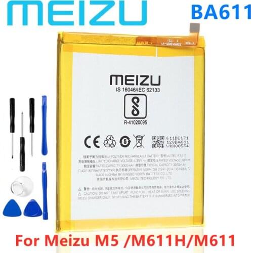 NEW Original MEIZU BA611 Battery For Meizu M5 /M611H/M611 Series Mobile Phone + Free Toolss