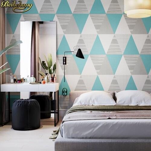 Beibehang papel parede 3D Modern Luxury Wallpaper For Walls Modern Geometric triangle Vinyl wallpaper For Living Room wall paper