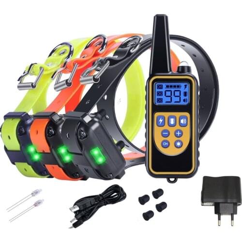 800M Pet Dog Training Collar Eectric Shock Collar For Dogs IP7 Diving Waterproof Remote Control Dog Device Charging LCD Display