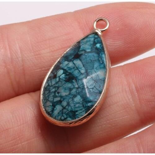 Necklace Pendant For Jewelry Making Drop Shaped Section Add Color Stone Pendant Charms Necklace Handiwork Sewing Craft Accessory