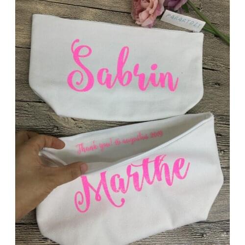 Personalized glitter pink Makeup Bag Bridesmaid Gift Idea Makeup Pouch Beauty Bag Cosmetic Case Cosmetic Bag