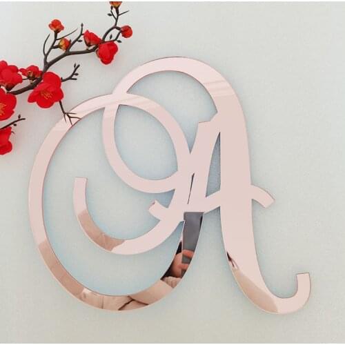 Pesonalized Nursery Wall Decor Custom Acrylic Initials Letter Baby Shower Gifts Acrylic Mirror Name Wedding Flower Decoration