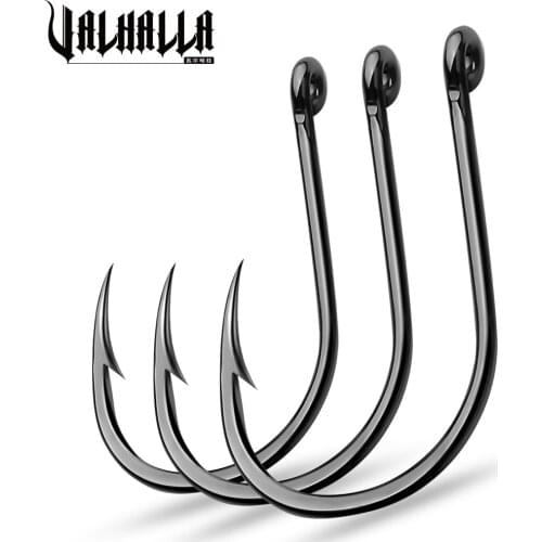 VALHALLA 1000Pcs Fishing Hooks High Carbon Steel Single Fishhook Fly Fishing Jip Barbed Carp Hooks 3#-15# Sea Tackle Accessories